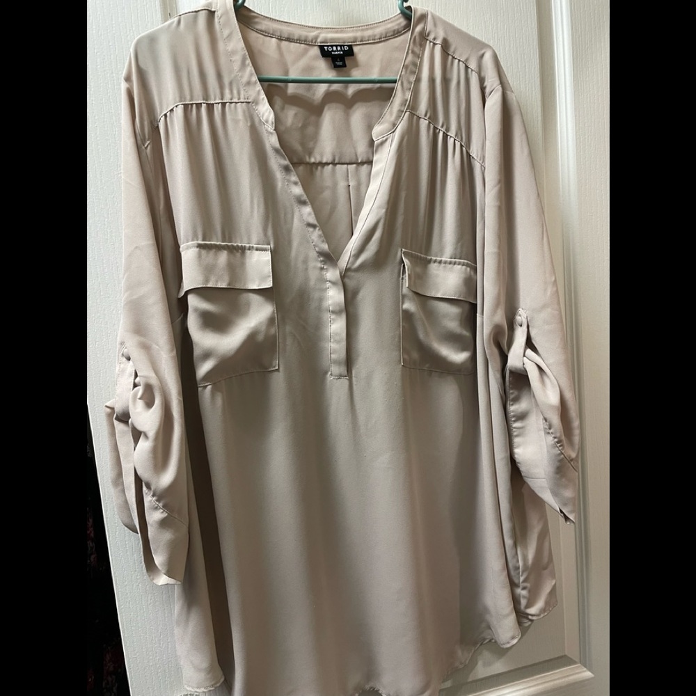 Torrid Taupe Harper Blouse